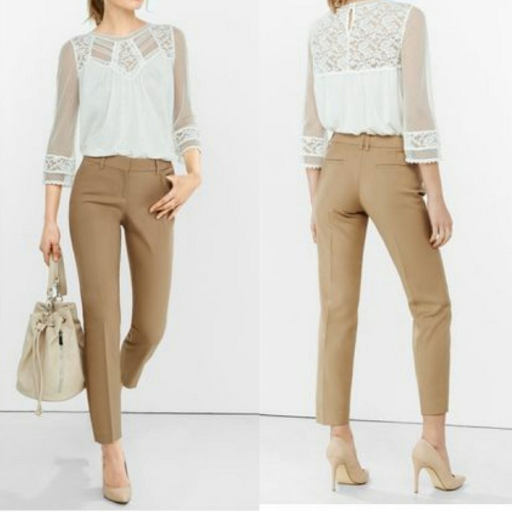 B2G1 Express Tan Editor Cropped/Ankle Pants